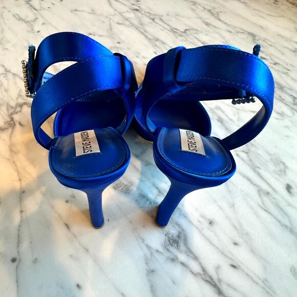 Steve Madden Sarantos Pump Blue Satin - Size 8.5 - Picture 6 of 10